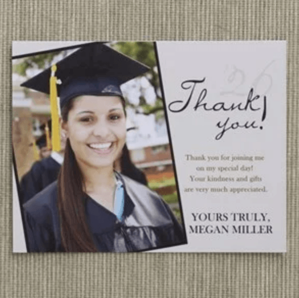 Refined Graduate Custom Thank You Cards How Soon Should You Send Graduation Thank You Cards?